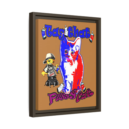 tag that - framed canvas art (light brown)
