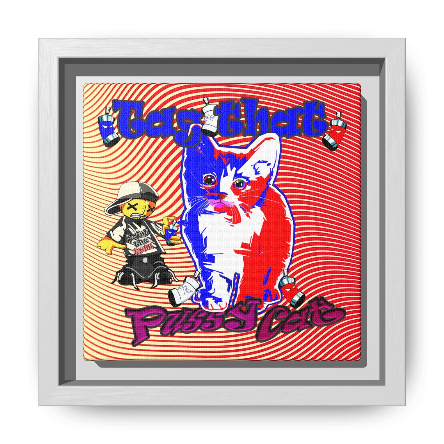 tag that - framed canvas art (yellow-orange wave)