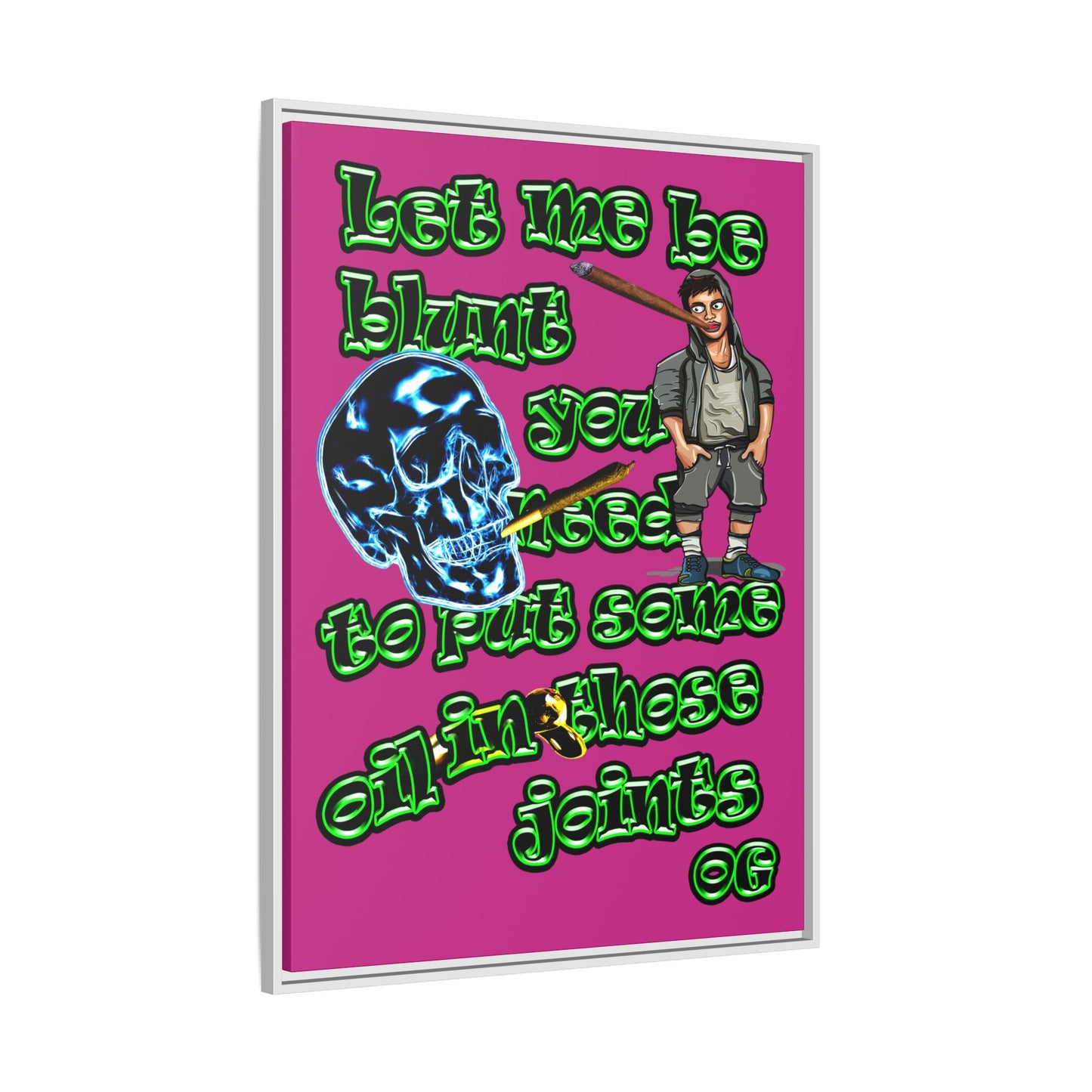 og - framed canvas art (pink)