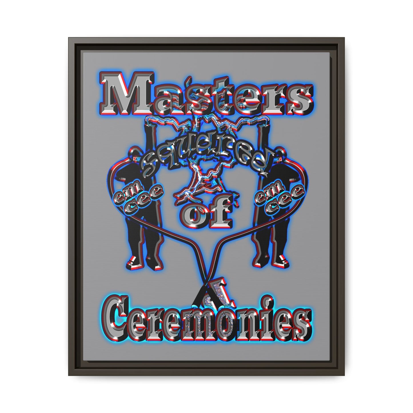 em cee squared - framed canvas art (grey)