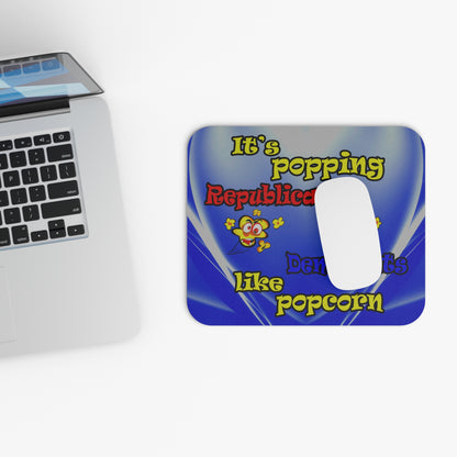 popping like popcorn - Mouse Pad (Rectangle) (blue-white wave)