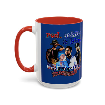 rw&b lives matter - Accent Mug (dark blue)