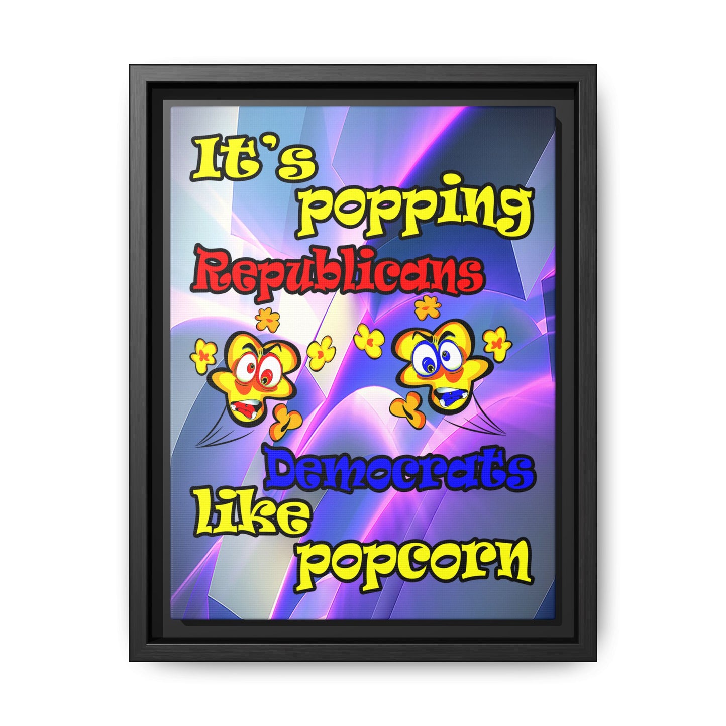 popping like popcorn - framed canvas art (grey-pink wave)