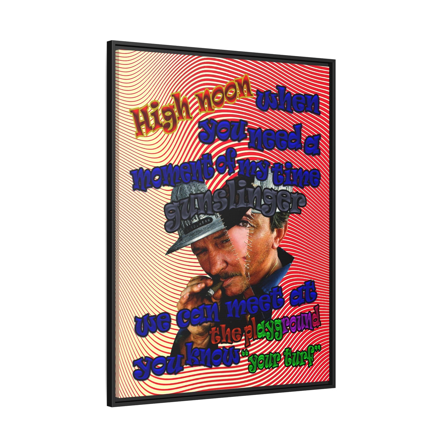high noon - framed canvas art (yellow-orange wave)