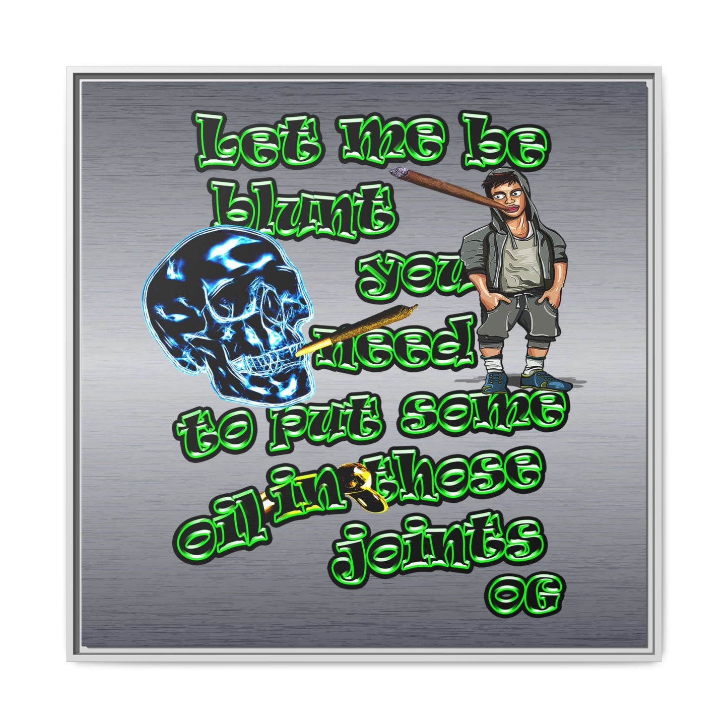 og - framed canvas art (brushed nickel)