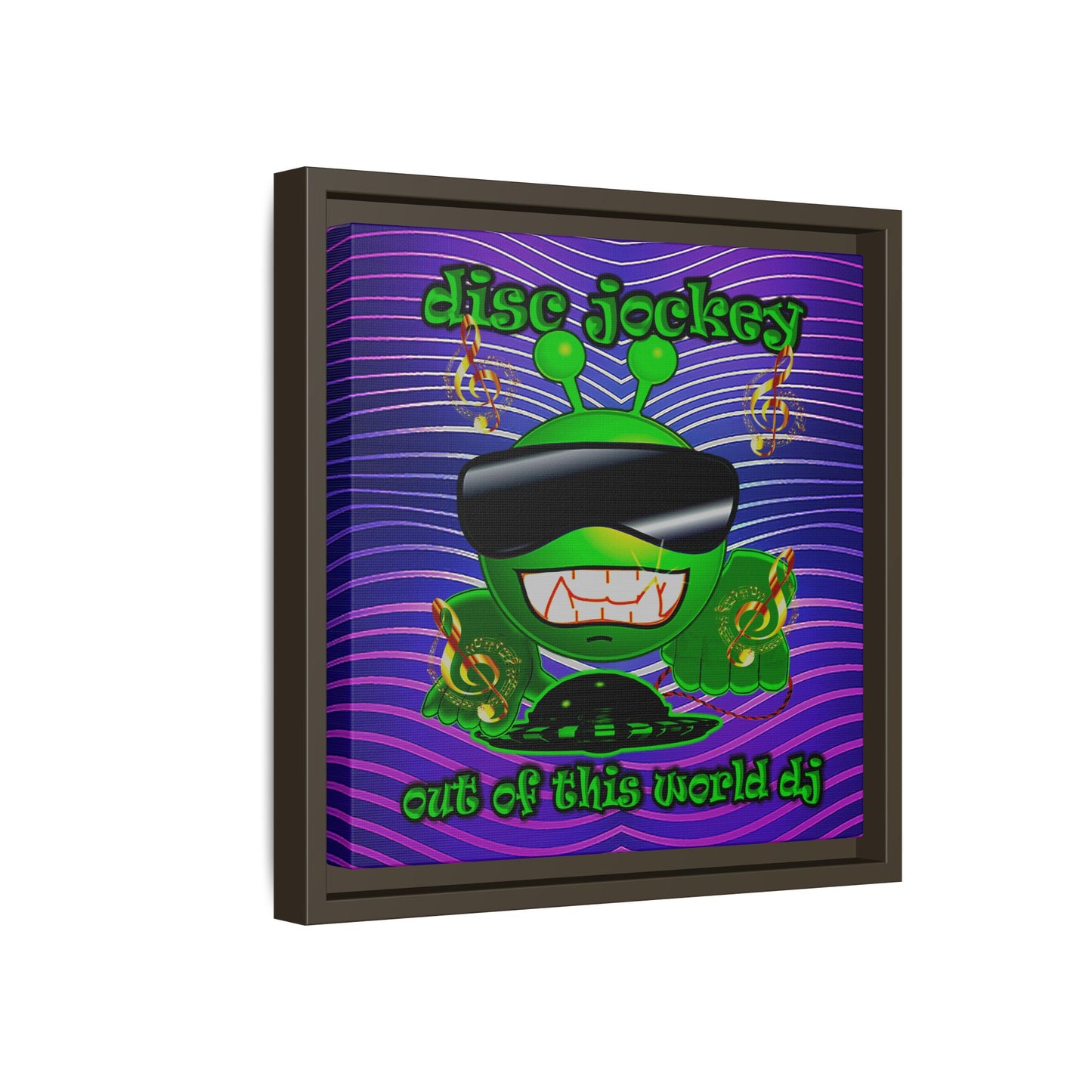 disc jockey - framed canvas art (purple wave)