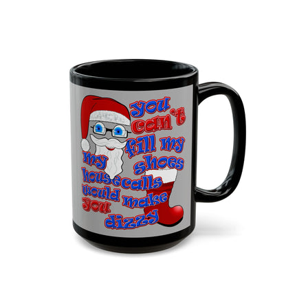 santa's shoes - Black Mug (light grey)