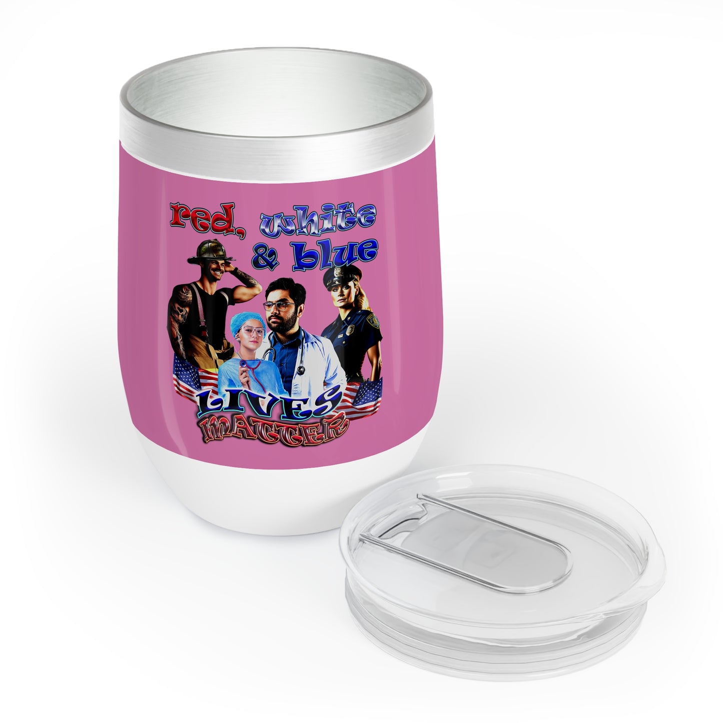 rw&b lives matter - Chill Wine Tumbler (light pink)