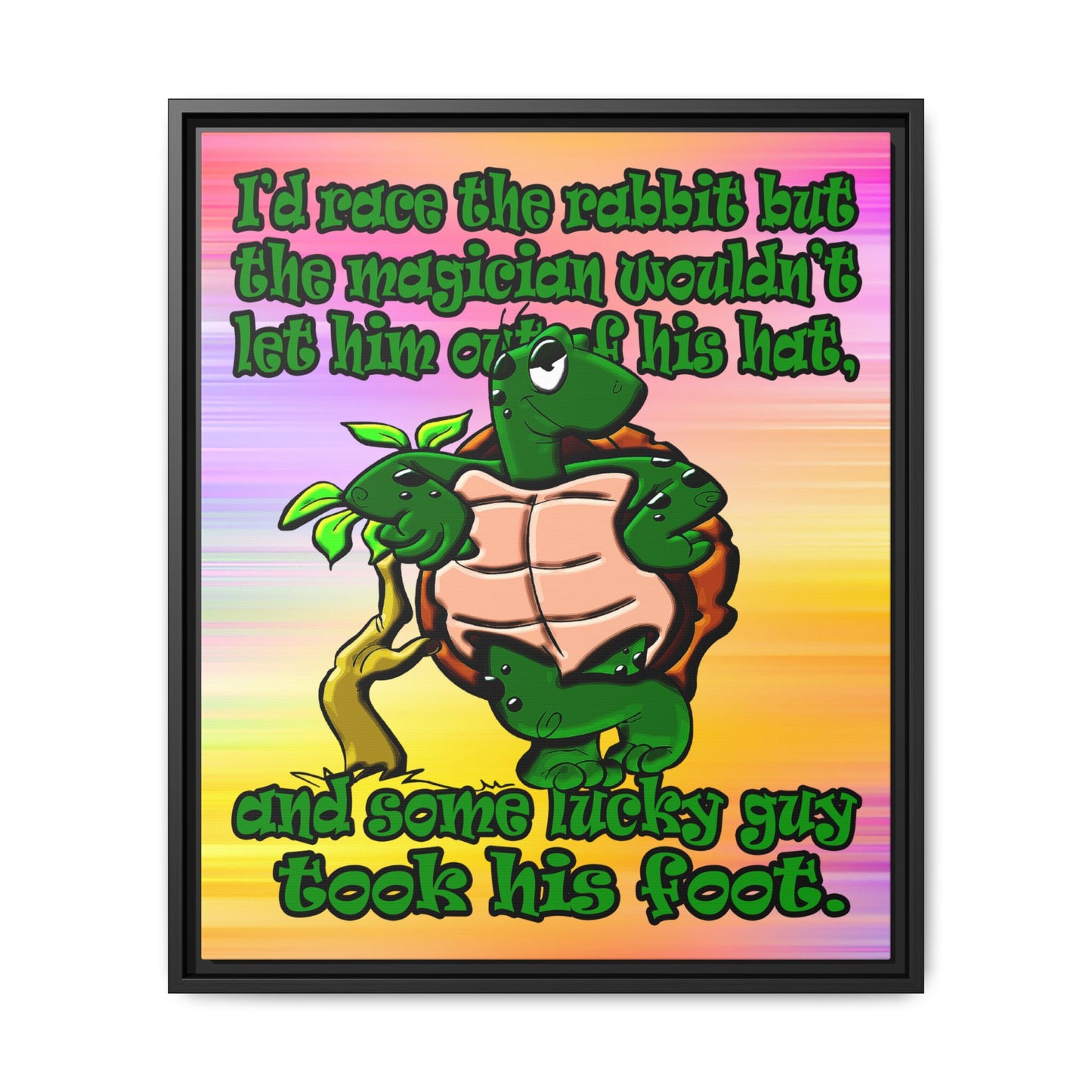 turtle race - framed canvas art (color blur)