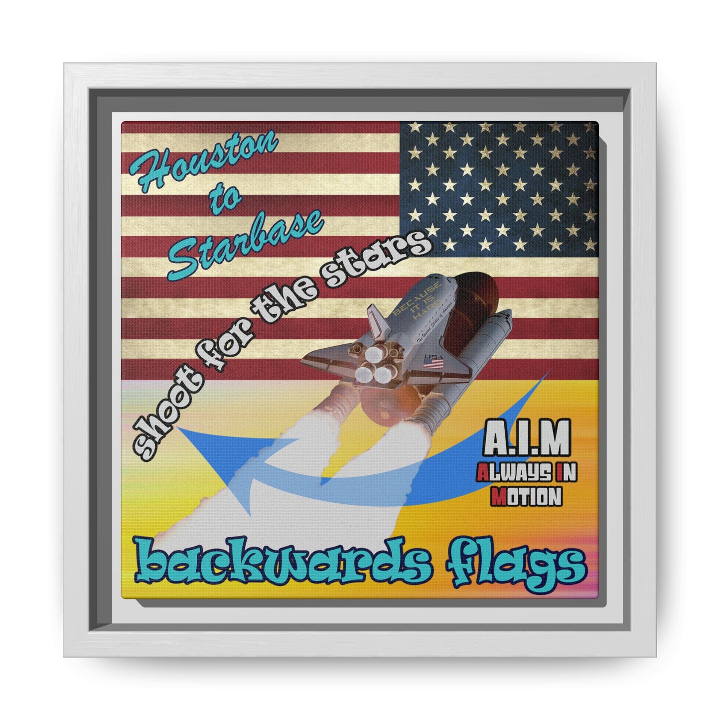 shoot for the stars - framed canvas art (color blur)