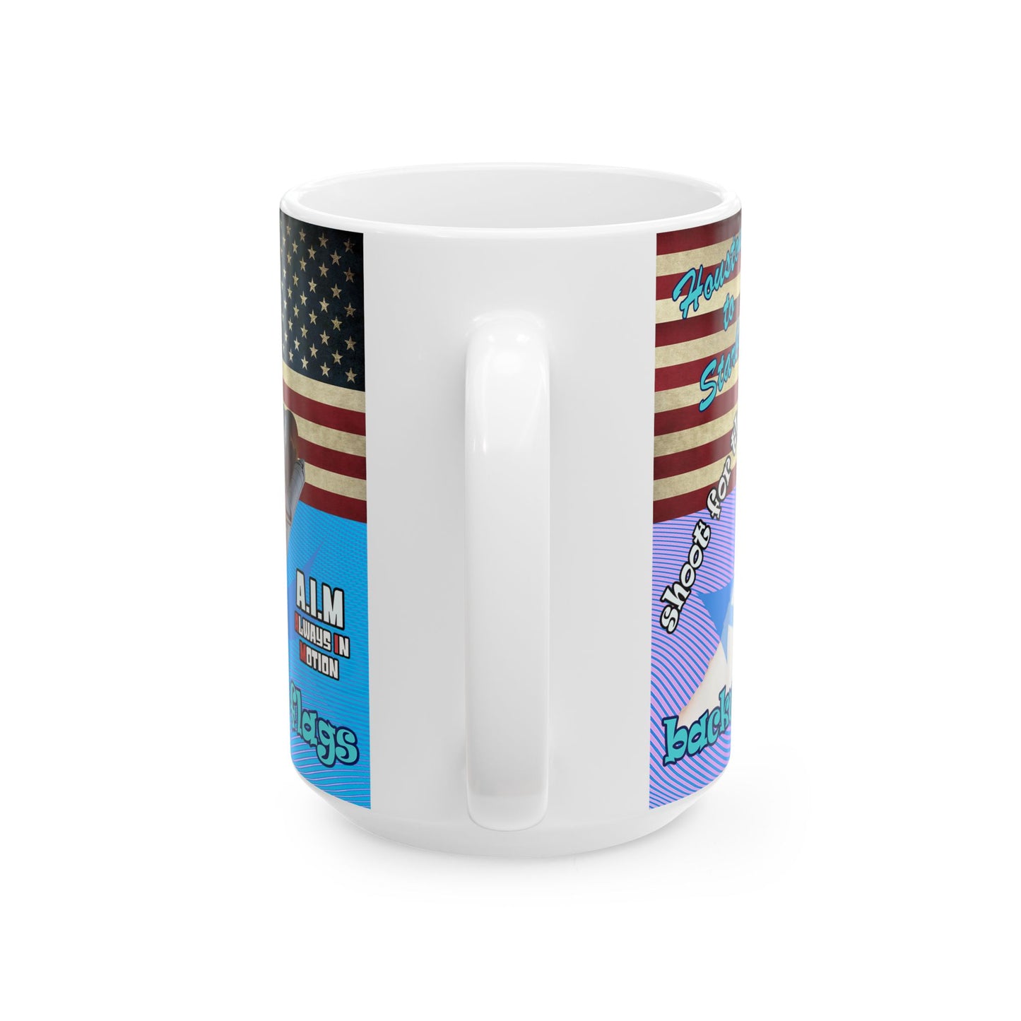 shoot for the stars - White Mug (light blue-purple wave)