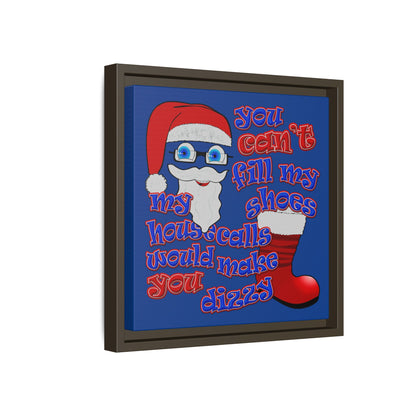 santa's shoes - framed canvas art (dark blue)