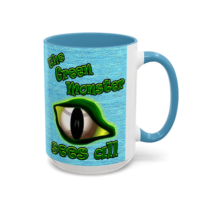 green monster - Accent Mug (faded blue)