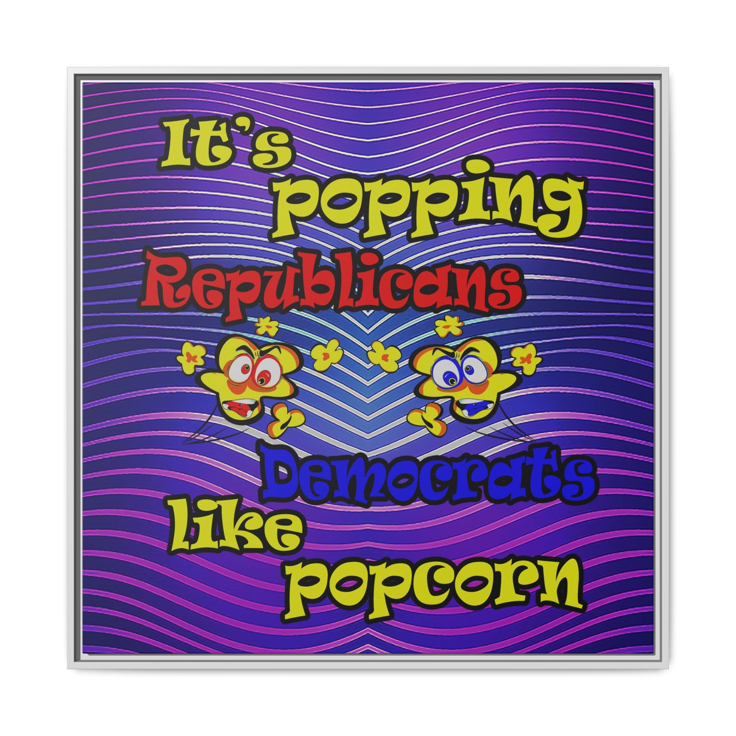 popping like popcorn - framed canvas art (purple wave)