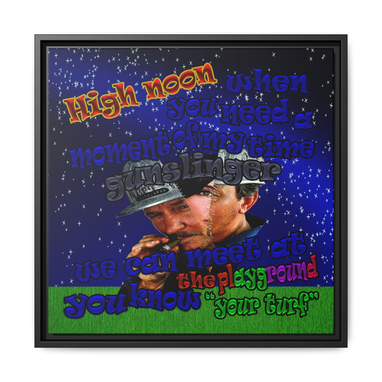 high noon - framed canvas art ('snoops' background)