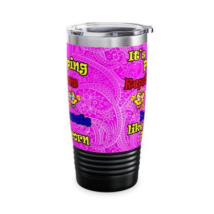 popping like popcorn - Ringneck Tumbler, 20oz (pink swirl)