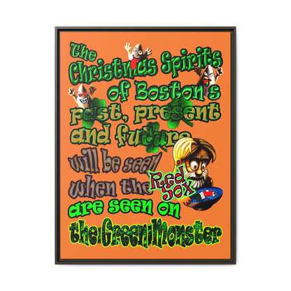 christmas spirits of boston - framed canvas art (crusta)
