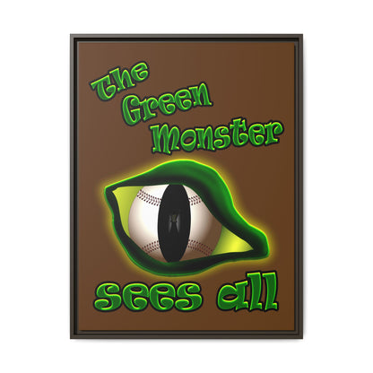 green monster - framed canvas art (brown)