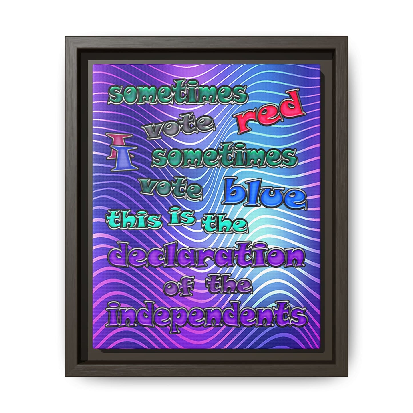 declaration of the independents - framed canvas art (purple wave)
