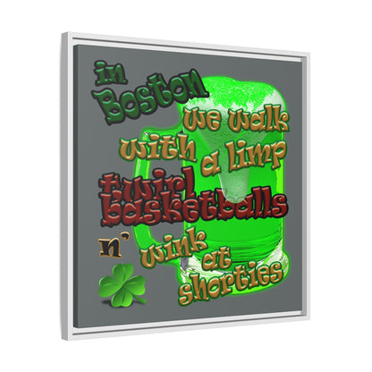 celtics logo - framed canvas art (dark grey)