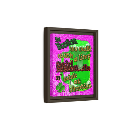 celtics logo - framed canvas art (pink swirl)