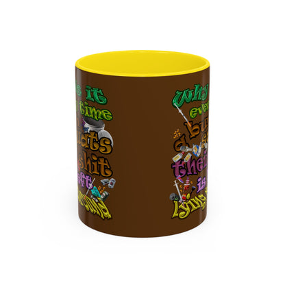 the bum's shit - Accent Mug (brown)
