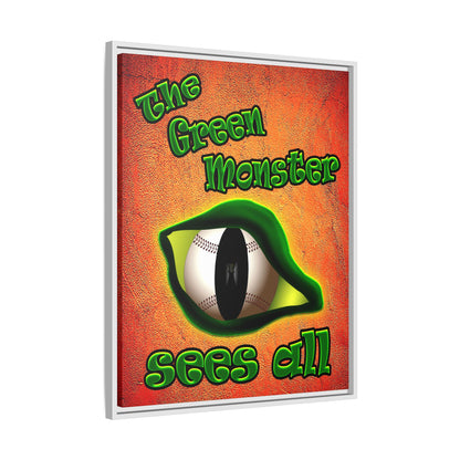 green monster - framed canvas art (burnt orange)