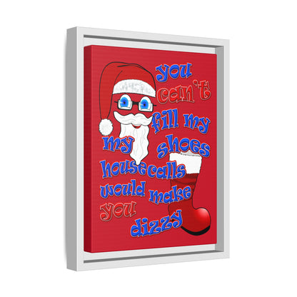 santa's shoes - framed canvas art (dark red)