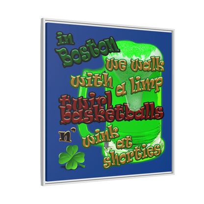 celtics logo - framed canvas art (dark blue)
