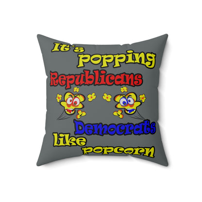 popping like popcorn - Spun Polyester Square Pillow - (dark grey)