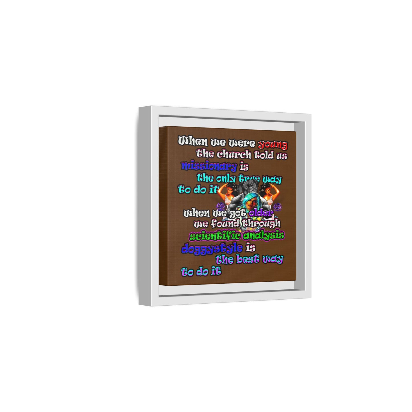 doggystyle - framed canvas art (brown)