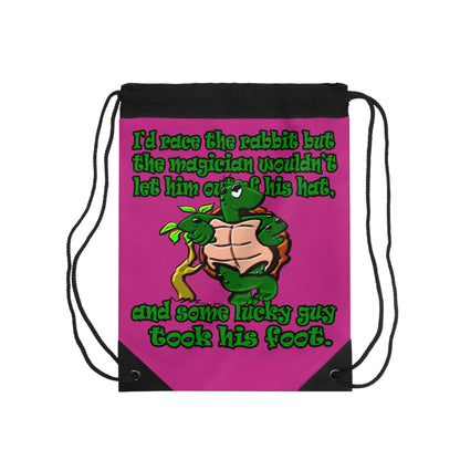 turtle race - Drawstring Bag (pink)