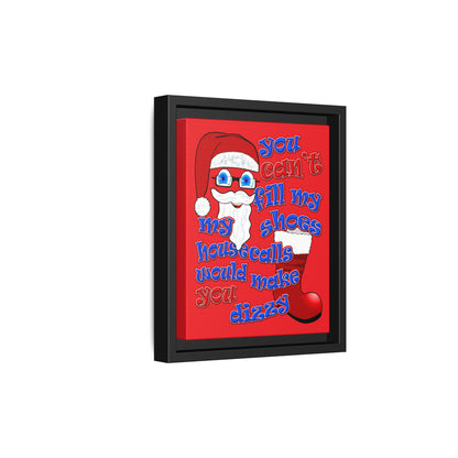 santa's shoes - framed canvas art (red)