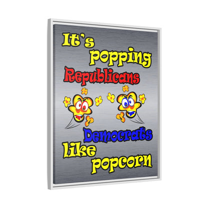 popping like popcorn - framed canvas art (brushed nickel)