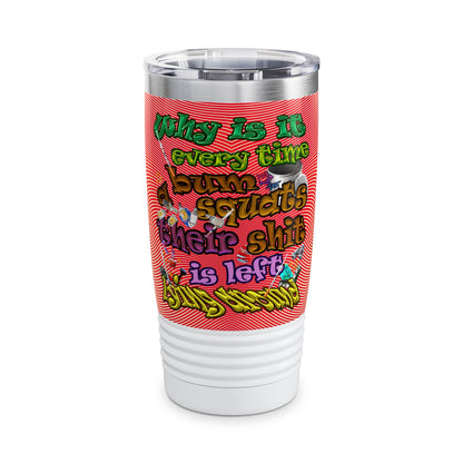 the bum's shit - Ringneck Tumbler, 20oz (yellow-orange wave)