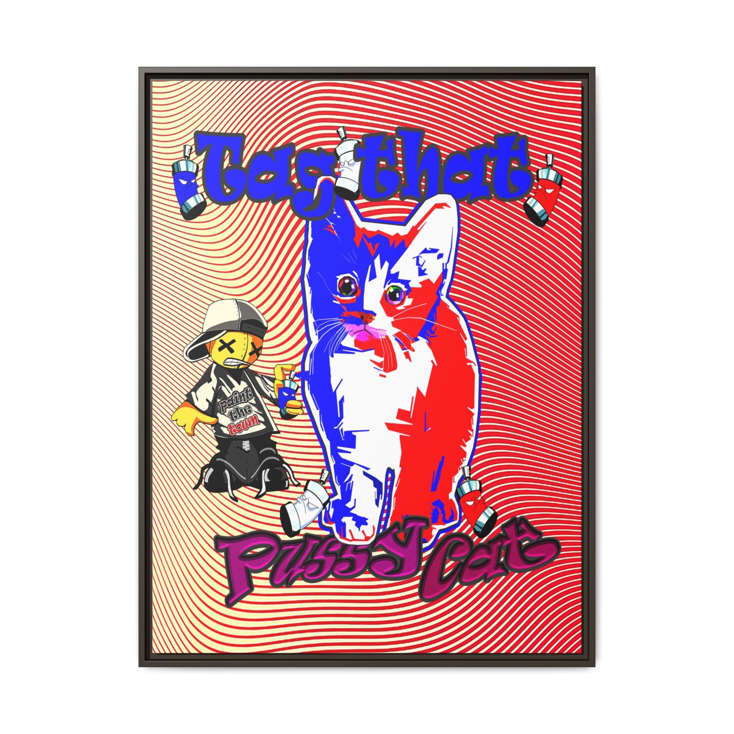 tag that - framed canvas art (yellow-orange wave)