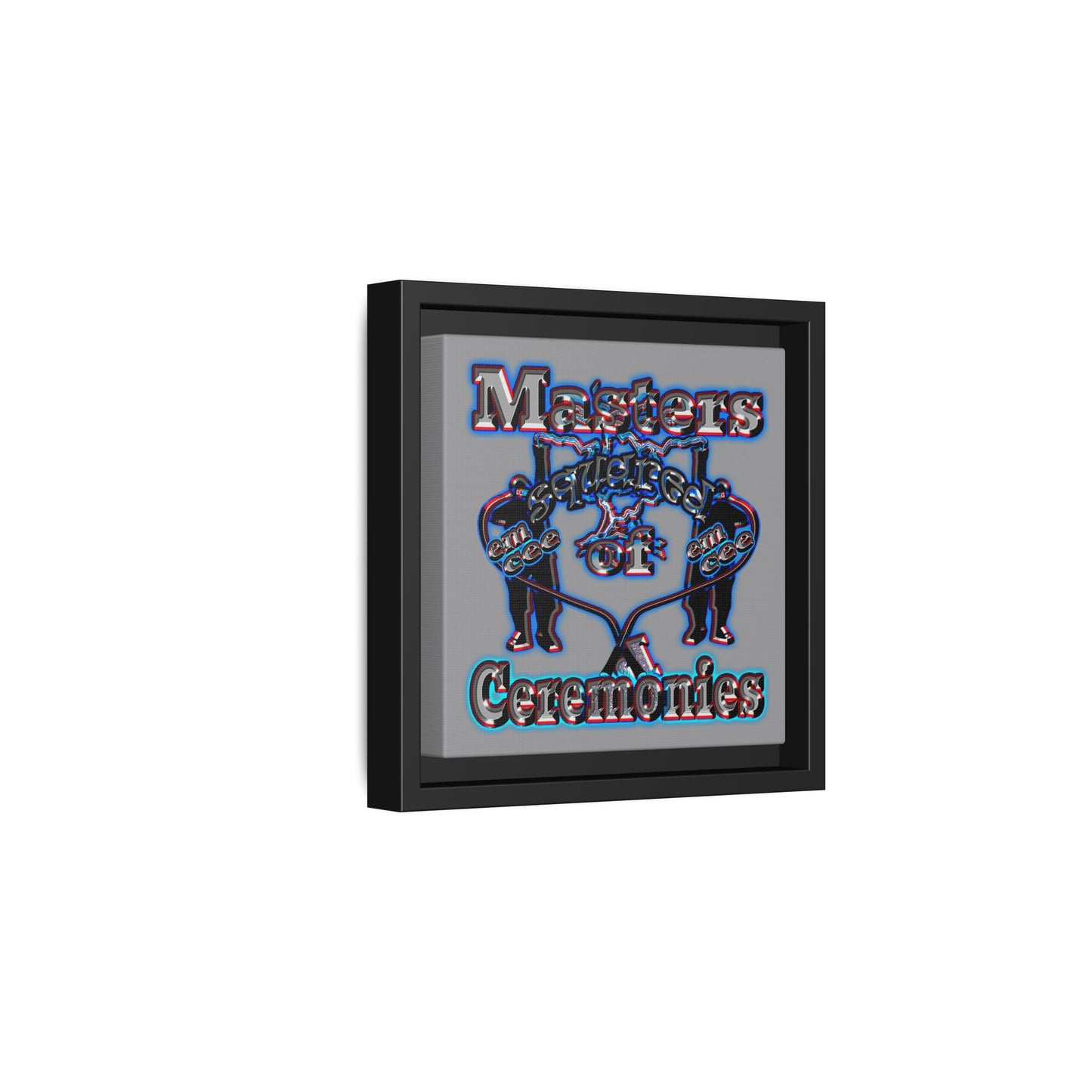 em cee squared - framed canvas art (grey)