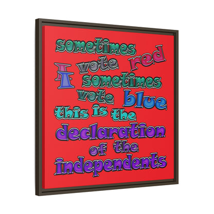 declaration of the independents - framed canvas art (red)