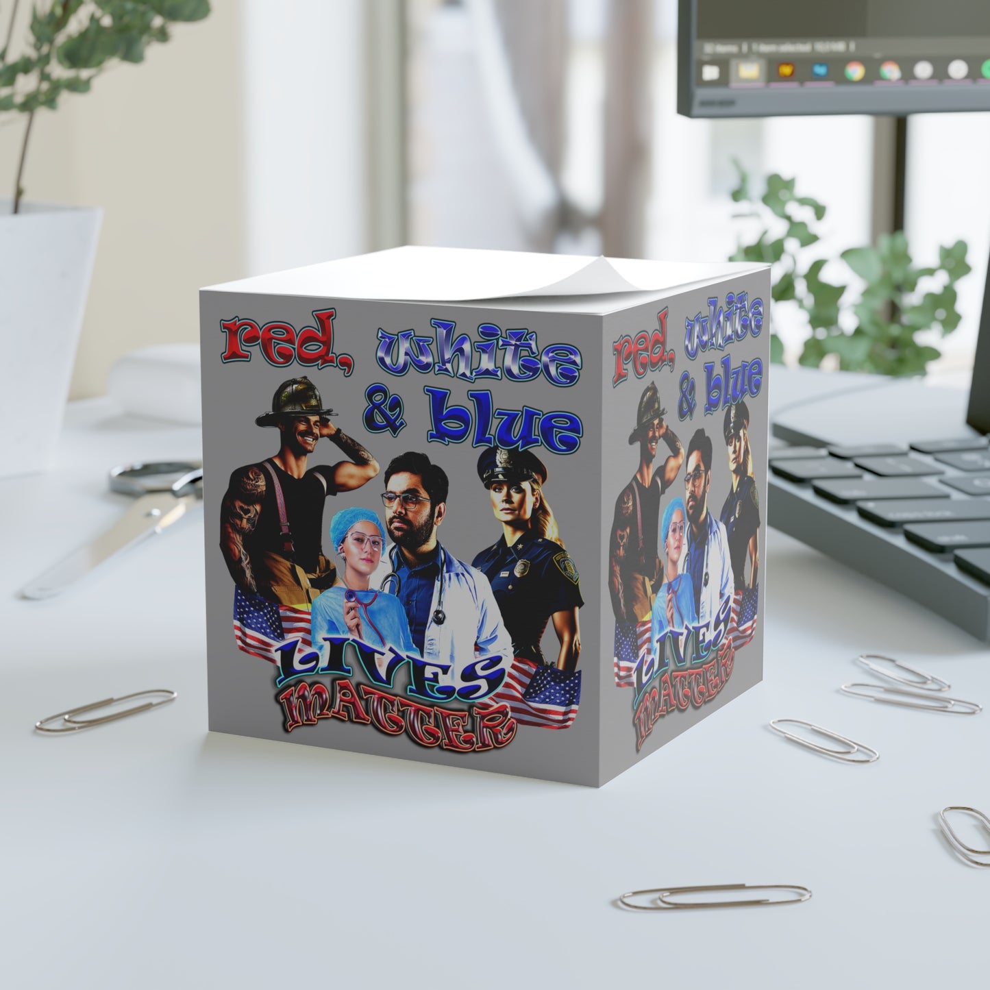 rw&b lives matter - note cube (light grey)