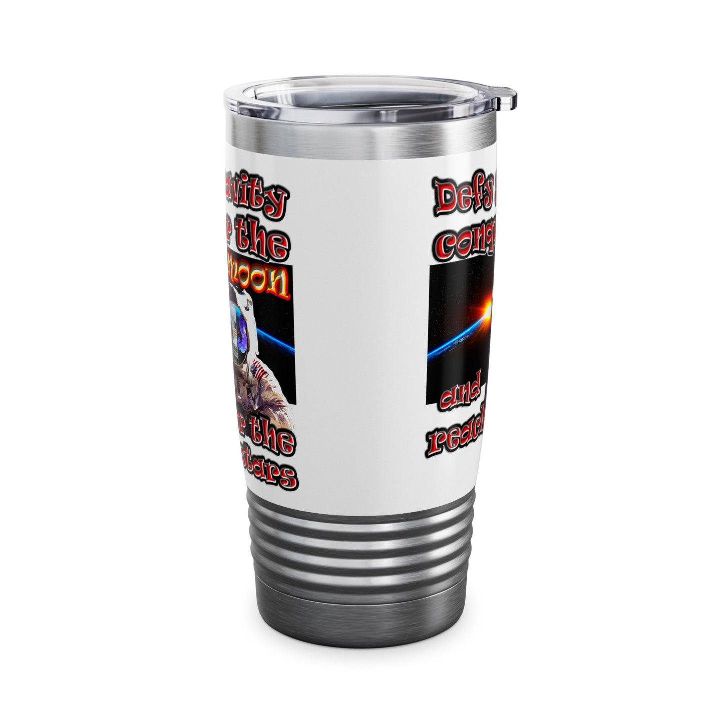 defy conquer reach - Ringneck Tumbler, 20oz (white)