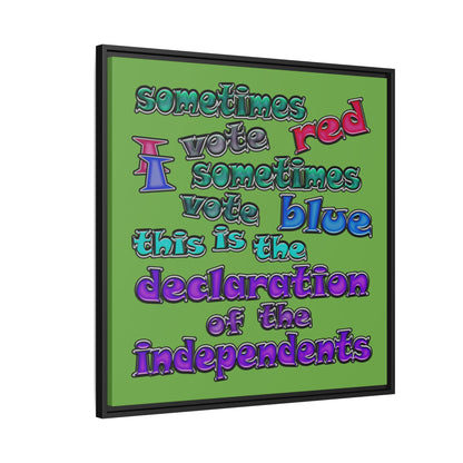 declaration of the independents - framed canvas art (green)