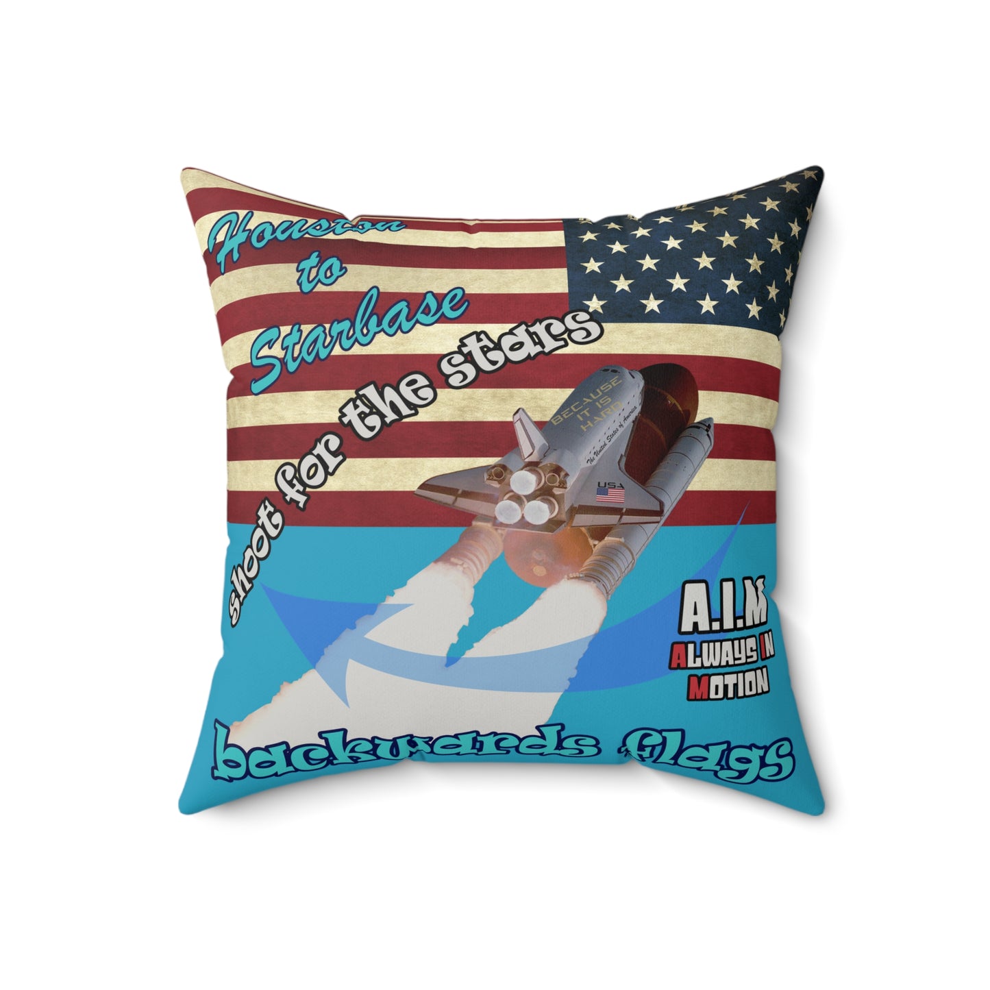 shoot for the stars - Faux Suede Square Pillow - (turquoise)