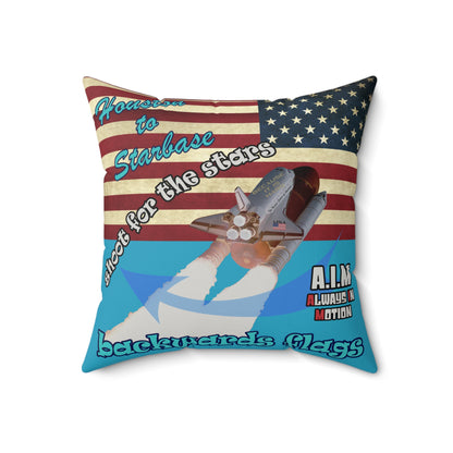 shoot for the stars - Faux Suede Square Pillow - (turquoise)