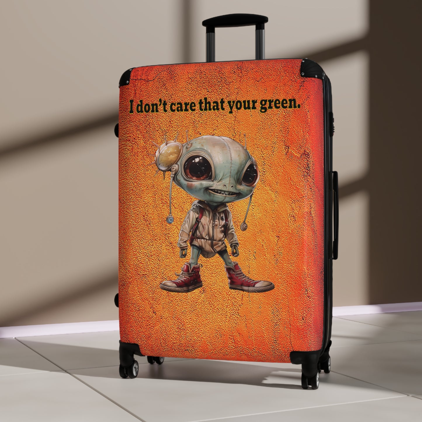I don't care that your green - Suitcase (burnt orange)