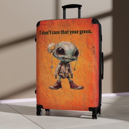 I don't care that your green - Suitcase (burnt orange)