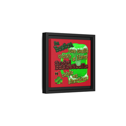 celtics logo - framed canvas art (dark red)