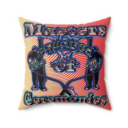em cee squared - Faux Suede Square Pillow - (yellow-orange wave)