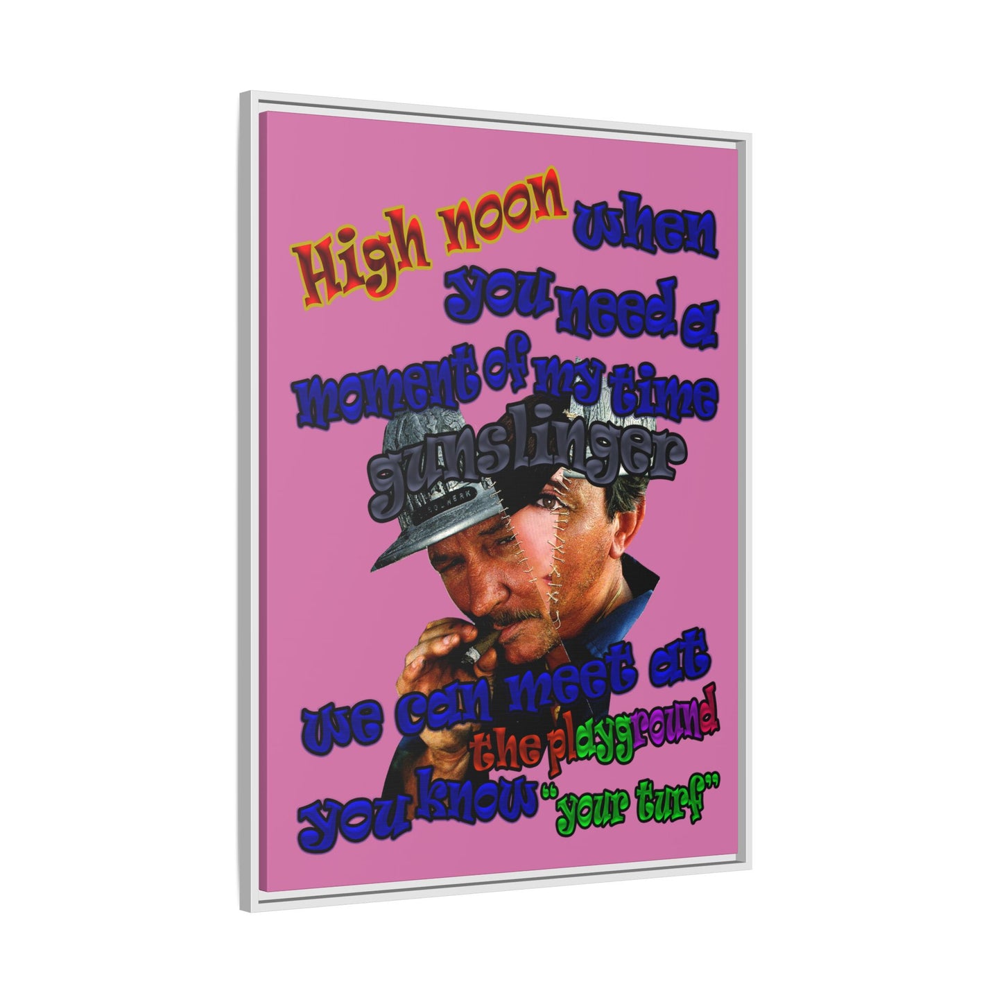 high noon - framed canvas art (light pink)