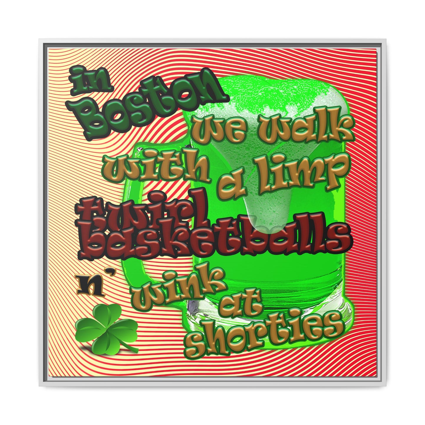 celtics logo - framed canvas art (yellow-orange wave)