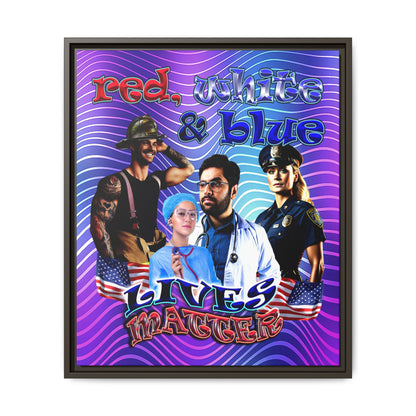 rw&b lives matter - framed canvas art (purple wave)